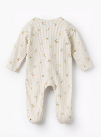 Juniors Cotton Round Neck Long Sleeves Sleepsuit with Floral Print-baby-girls-clothing-nightwear-sleepsuits-image-3