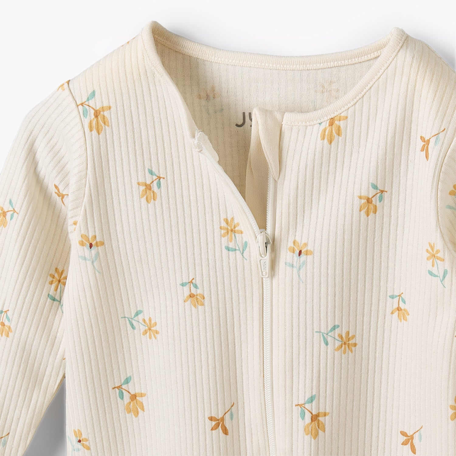 Juniors Cotton Round Neck Long Sleeves Sleepsuit with Floral Print