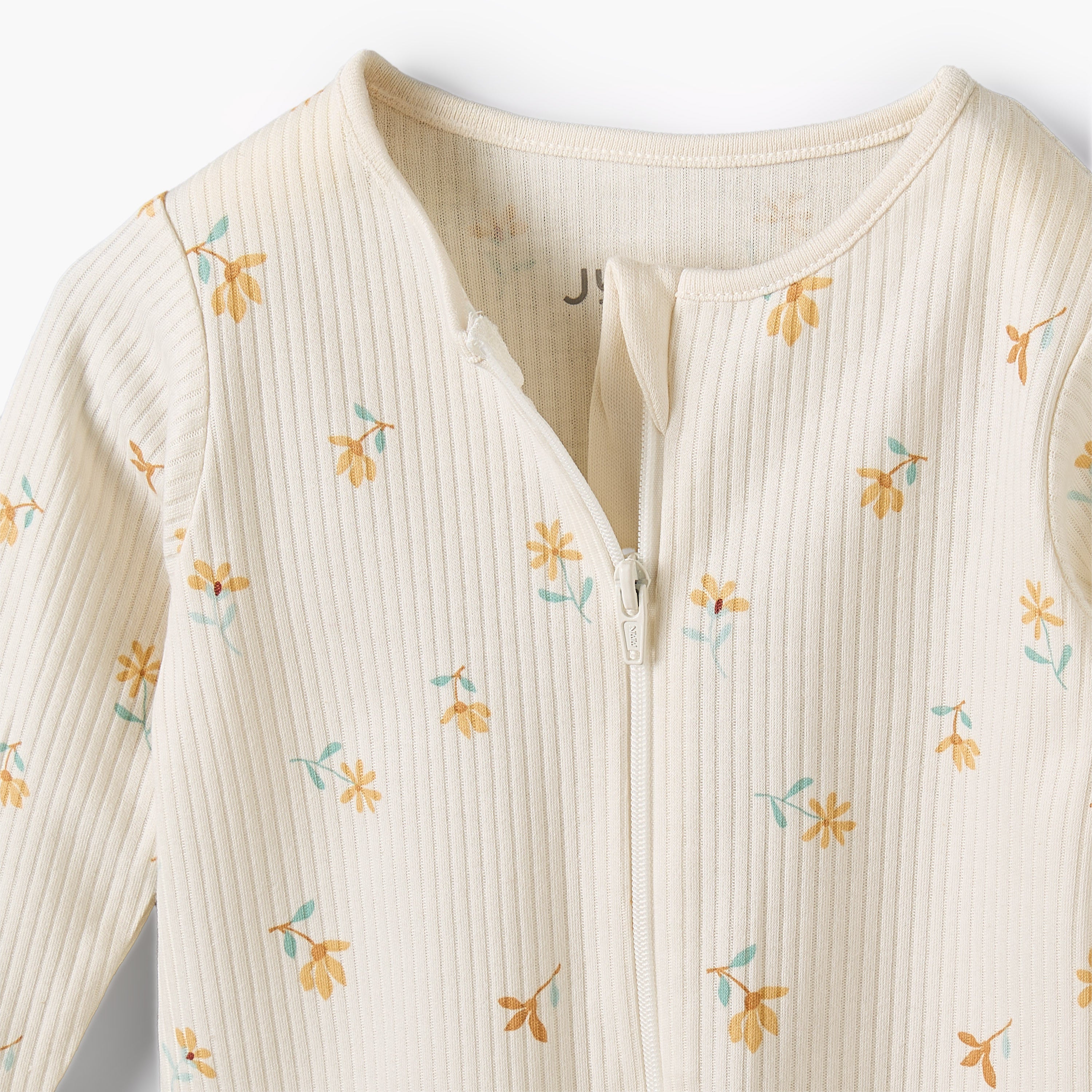Juniors Cotton Round Neck Long Sleeves Sleepsuit with Floral Print