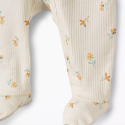 Juniors Cotton Round Neck Long Sleeves Sleepsuit with Floral Print