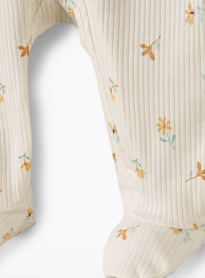 Juniors Cotton Round Neck Long Sleeves Sleepsuit with Floral Print-baby-girls-clothing-nightwear-sleepsuits-image-5