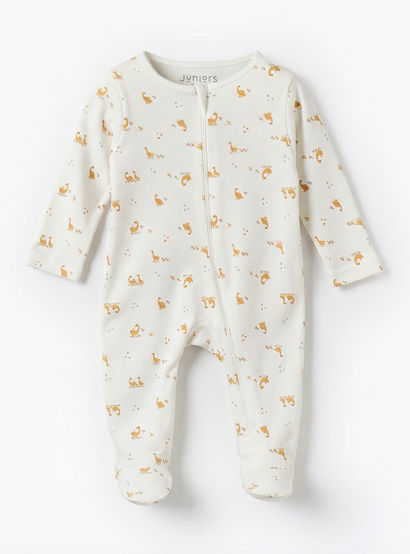 Juniors Cotton Round Neck Long Sleeves Sleepsuit with Goose Print-baby-girls-clothing-nightwear-sleepsuits-image-1