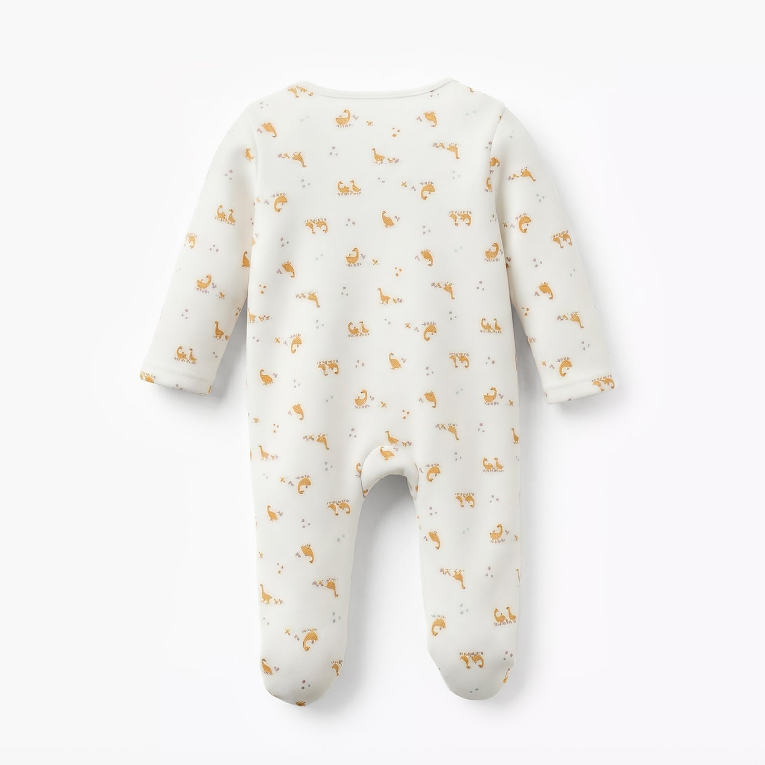 Juniors Cotton Round Neck Long Sleeves Sleepsuit with Goose Print