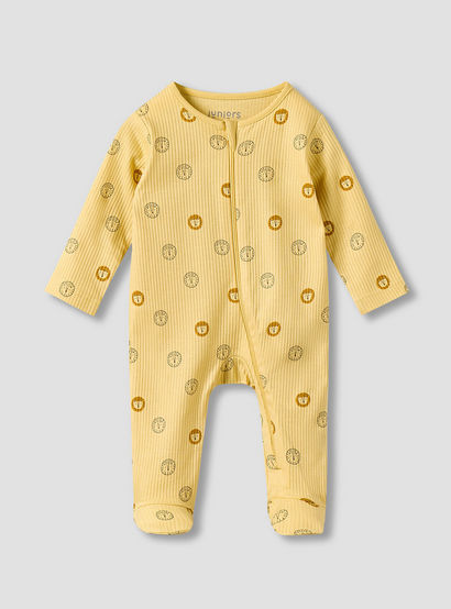 Juniors Cotton Round Neck Long Sleeves Sleepsuit with Zip Closure-baby-boys-clothing-nightwear-sleepsuits-image-1