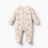 Juniors Cotton Round Neck Long Sleeves Sleepsuit with Space Print - Cream / 9-12 mths