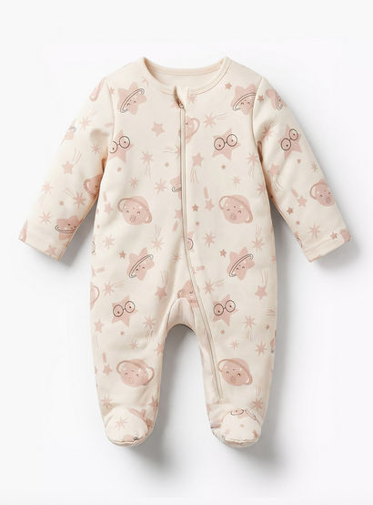 Juniors Cotton Round Neck Long Sleeves Sleepsuit with Space Print-baby-boys-clothing-nightwear-sleepsuits-image-2