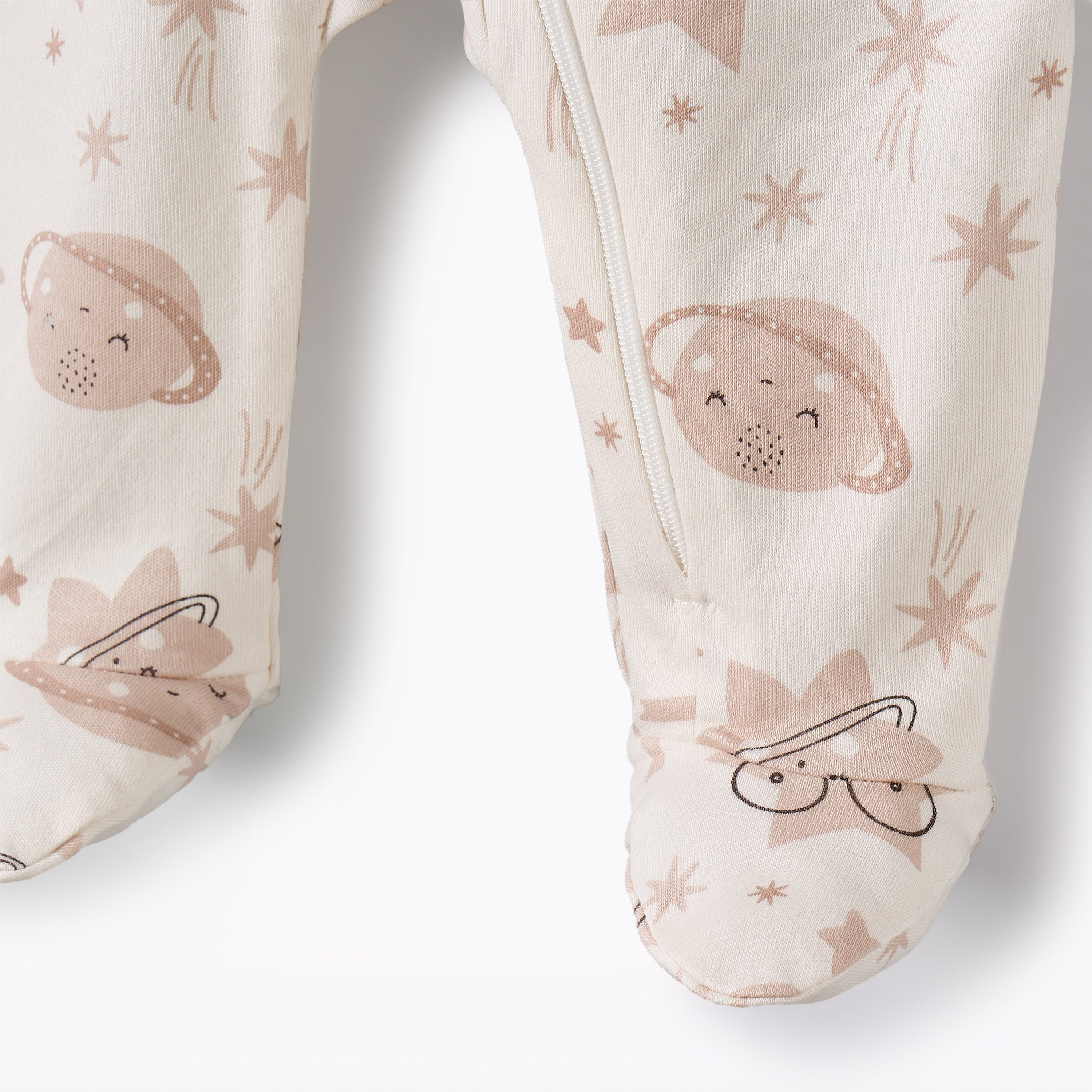 Juniors Cotton Round Neck Long Sleeves Sleepsuit with Space Print