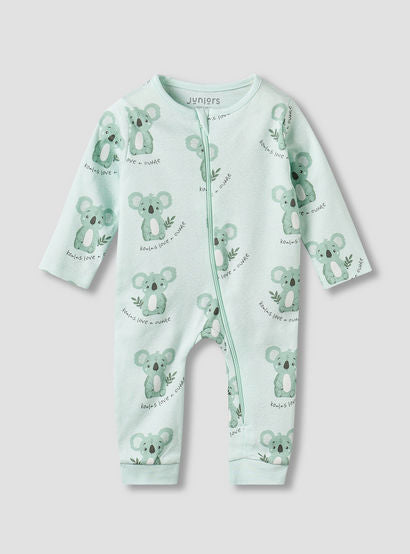 Juniors Cotton Round Neck Long Sleeves Sleepsuit with Koala Print-baby-boys-clothing-nightwear-sleepsuits-image-1