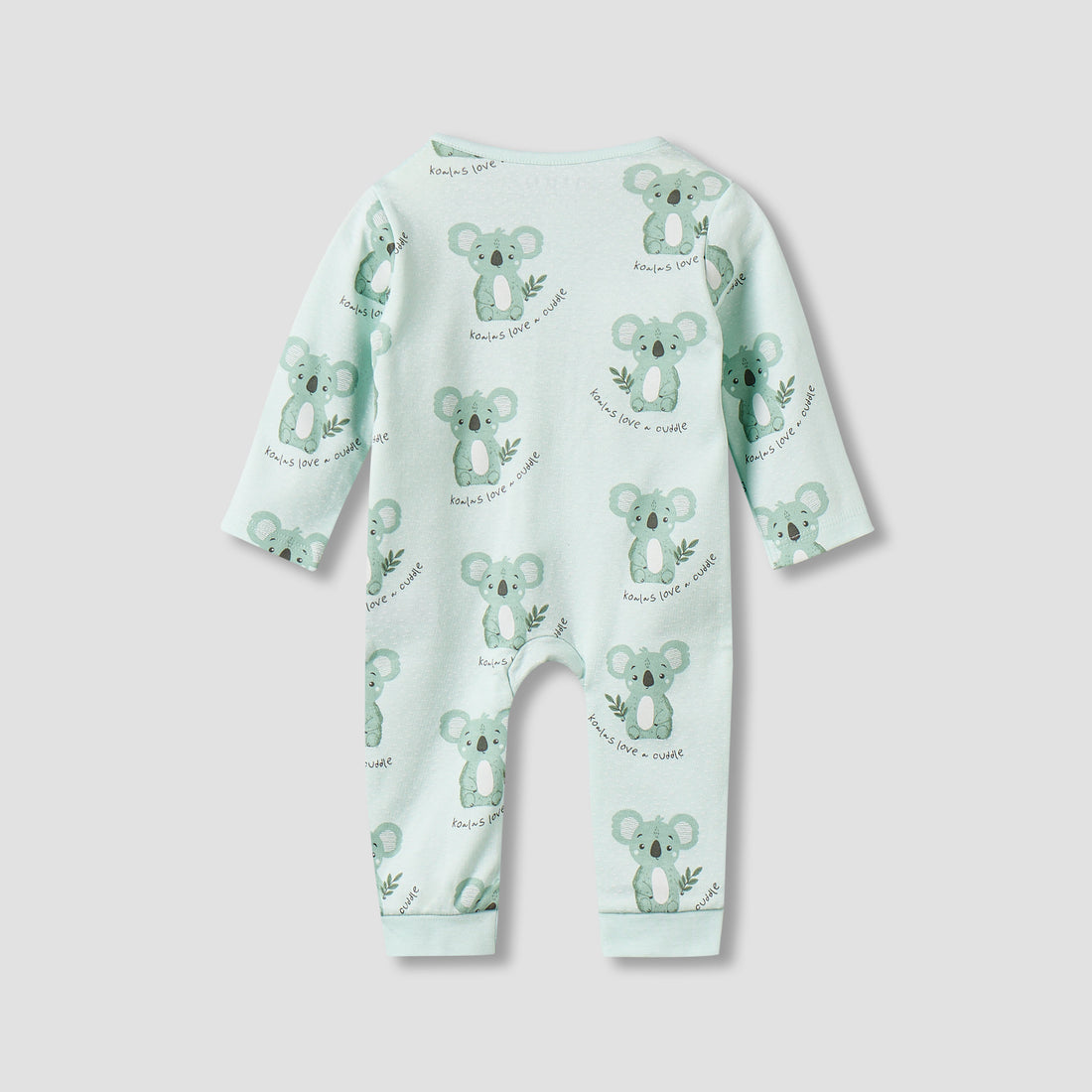Juniors Cotton Round Neck Long Sleeves Sleepsuit with Koala Print