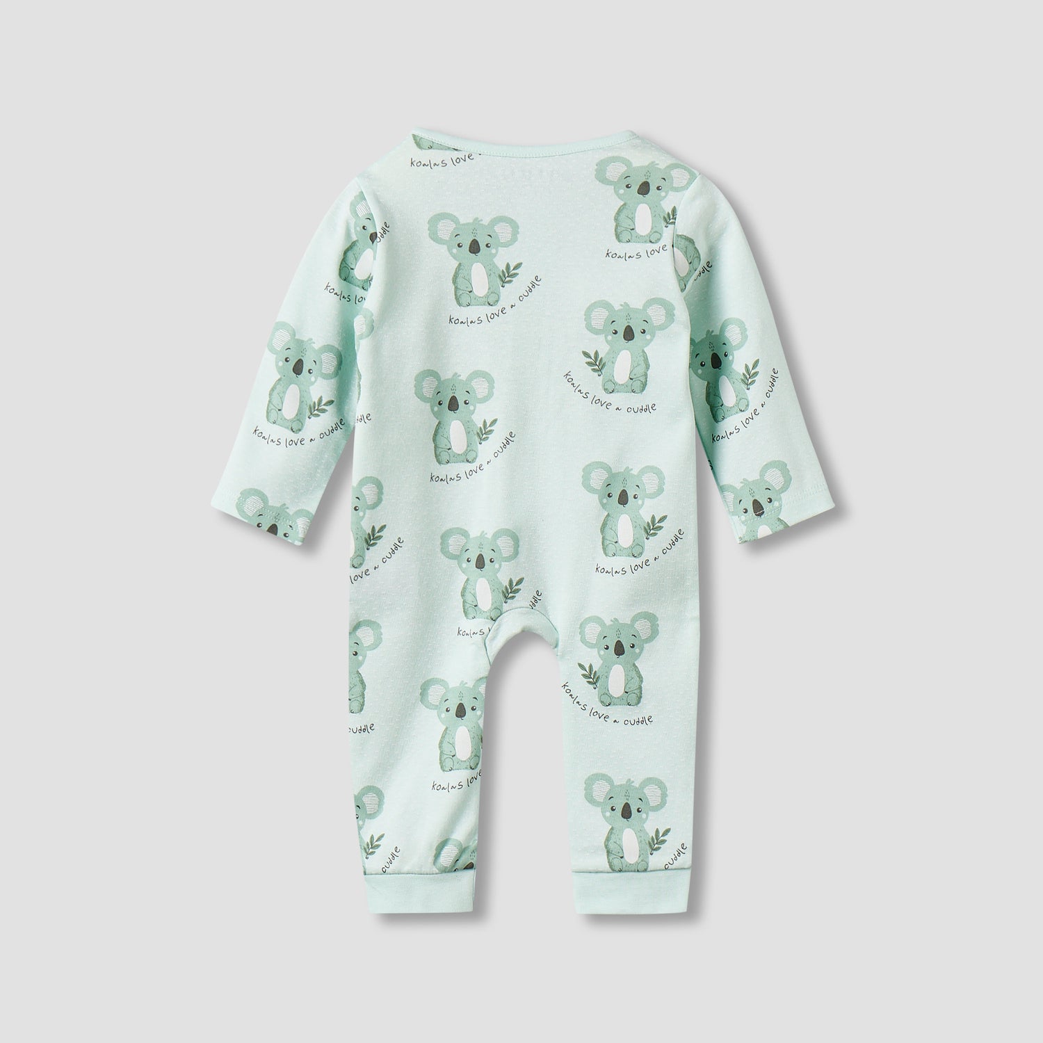 Juniors Cotton Round Neck Long Sleeves Sleepsuit with Koala Print