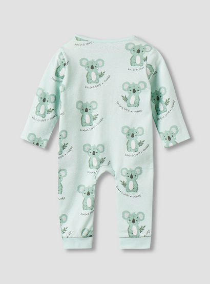 Juniors Cotton Round Neck Long Sleeves Sleepsuit with Koala Print-baby-boys-clothing-nightwear-sleepsuits-image-2