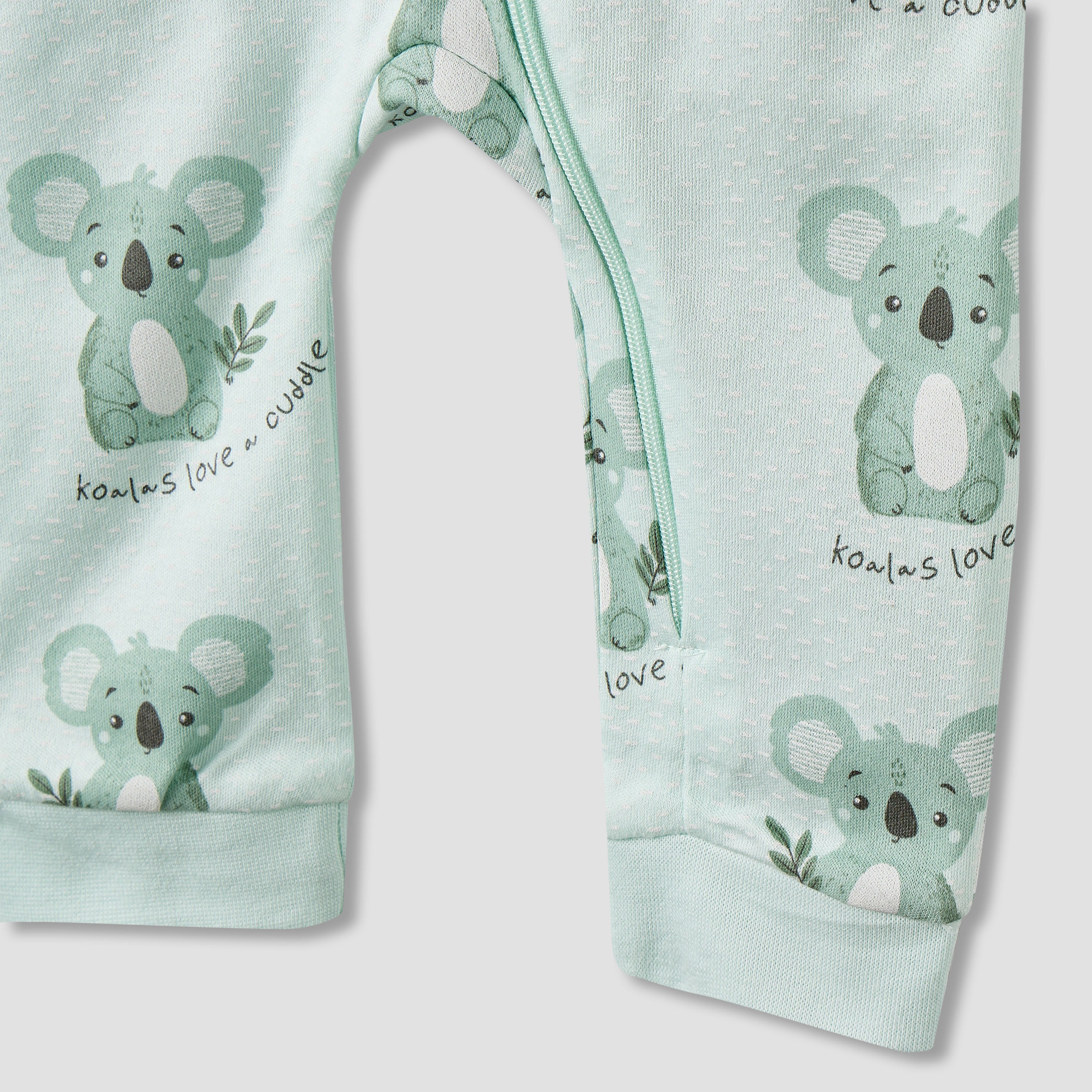 Juniors Cotton Round Neck Long Sleeves Sleepsuit with Koala Print