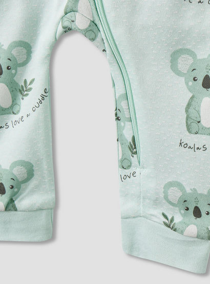 Juniors Cotton Round Neck Long Sleeves Sleepsuit with Koala Print-baby-boys-clothing-nightwear-sleepsuits-image-4