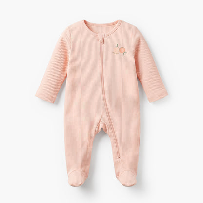 Pack of 3 Juniors Cotton Round Neck Long Sleeves Sleepsuit with Zip Closure