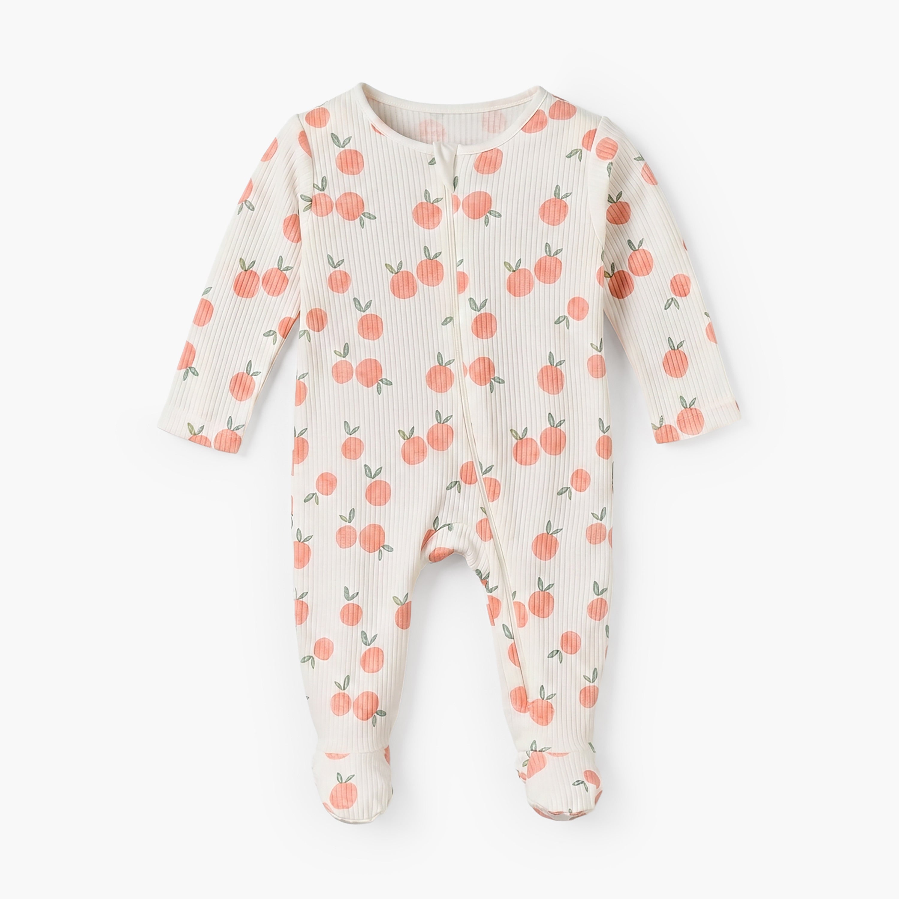 Pack of 3 Juniors Cotton Round Neck Long Sleeves Sleepsuit with Zip Closure