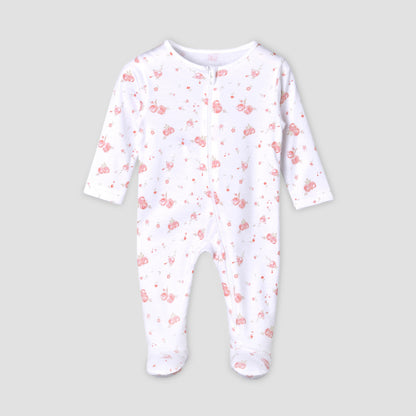 Pack of 5 Juniors Cotton Round Neck Long Sleeves Sleepsuit with Zip Closure