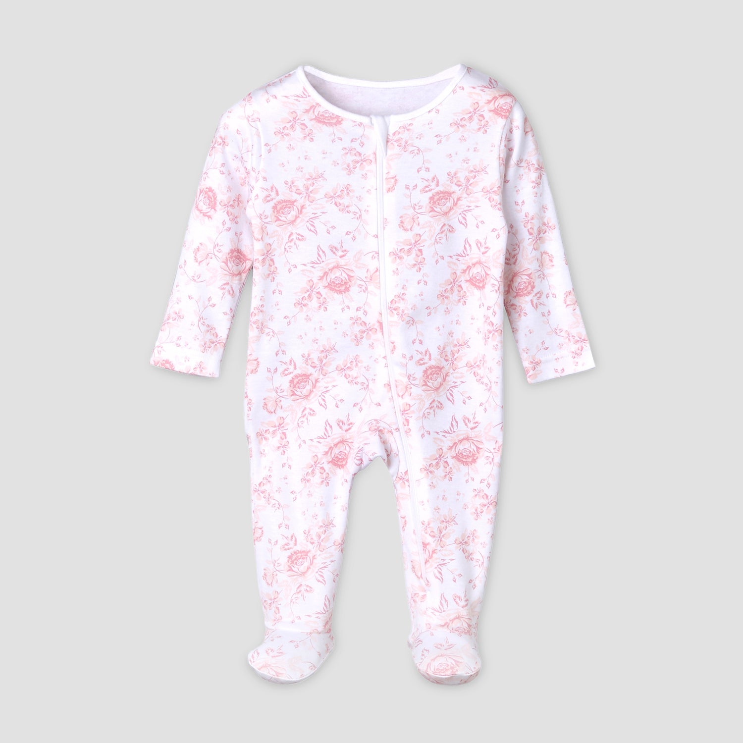 Pack of 5 Juniors Cotton Round Neck Long Sleeves Sleepsuit with Zip Closure