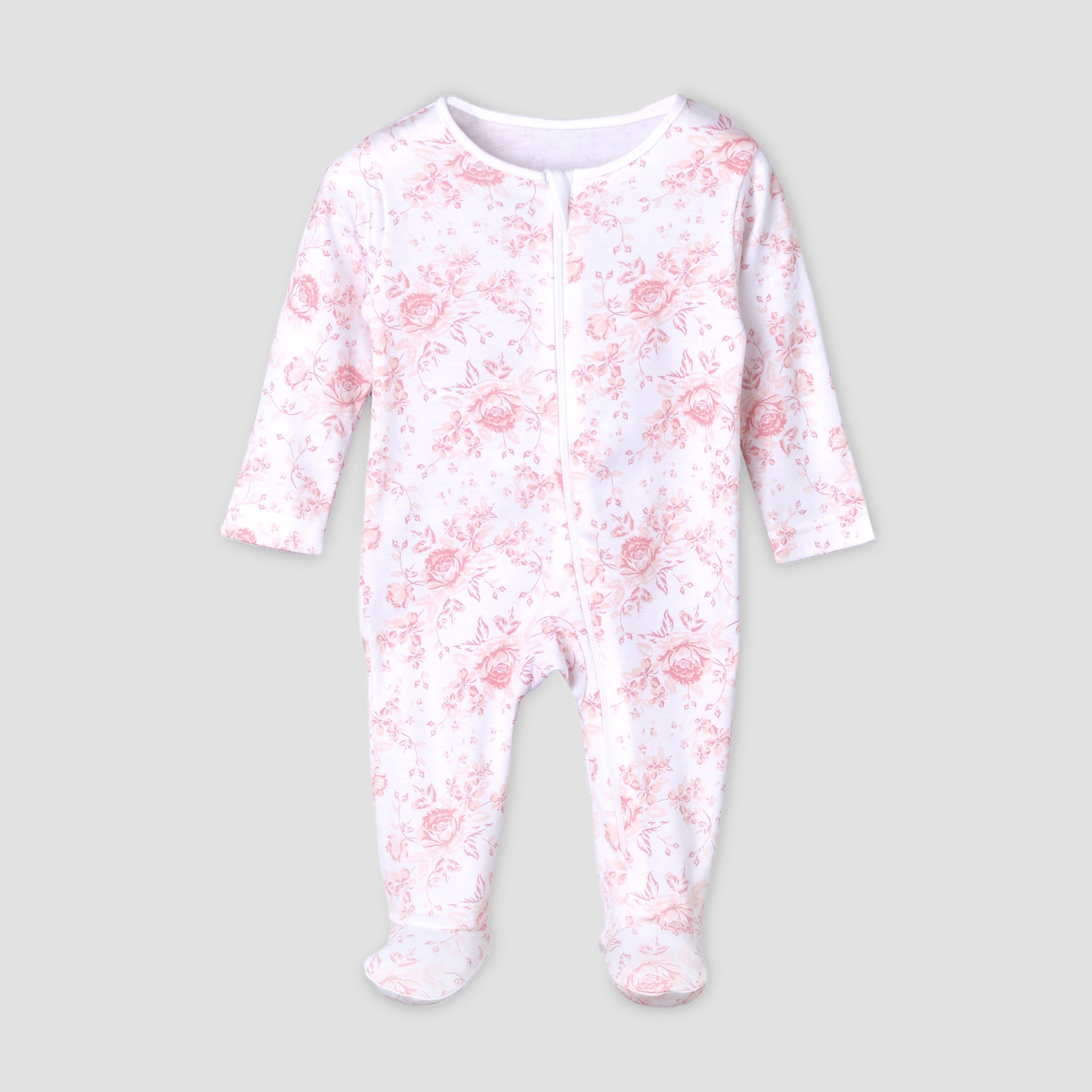 Pack of 5 Juniors Cotton Round Neck Long Sleeves Sleepsuit with Zip Closure
