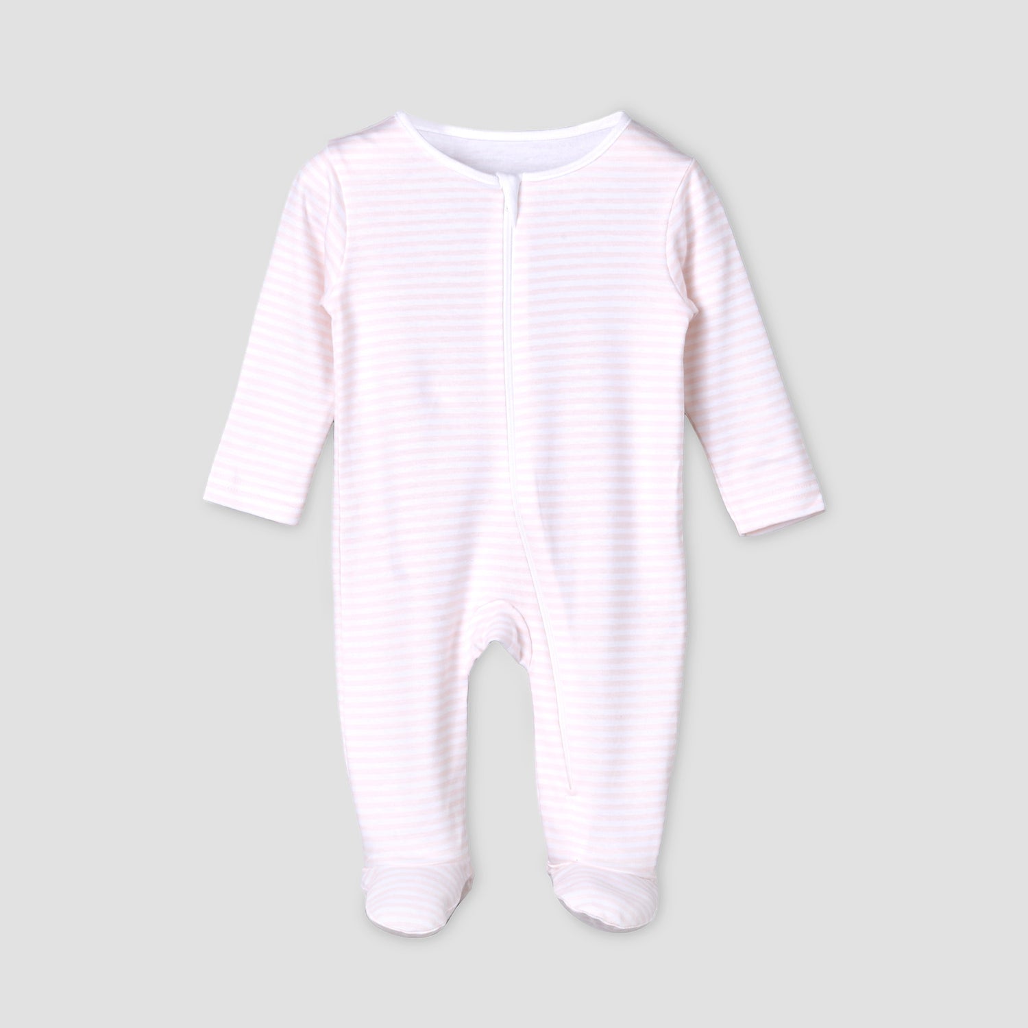 Pack of 5 Juniors Cotton Round Neck Long Sleeves Sleepsuit with Zip Closure