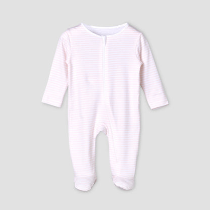 Pack of 5 Juniors Cotton Round Neck Long Sleeves Sleepsuit with Zip Closure