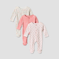 Pack of 3 Juniors Cotton Round Neck Long Sleeves Sleepsuit with Zip Closure-undefined-image-1