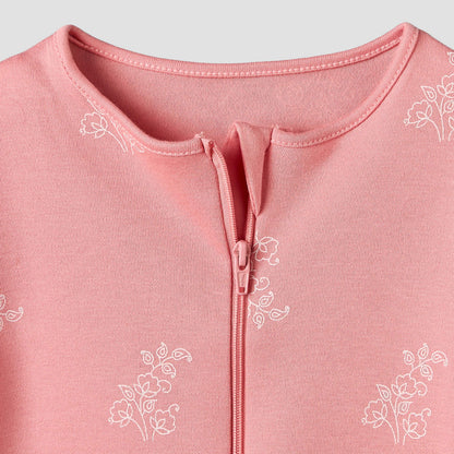 Pack of 3 Juniors Cotton Round Neck Long Sleeves Sleepsuit with Zip Closure