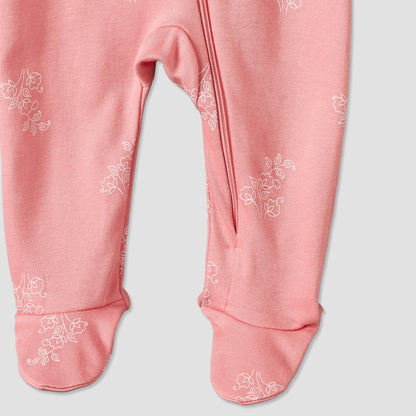 Pack of 3 Juniors Cotton Round Neck Long Sleeves Sleepsuit with Zip Closure