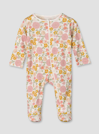 Pack of 5 Juniors Cotton Crew Neck Long Sleeves Sleepsuit with Zip Closure-baby-girls-clothing-nightwear-sleepsuits-image-3