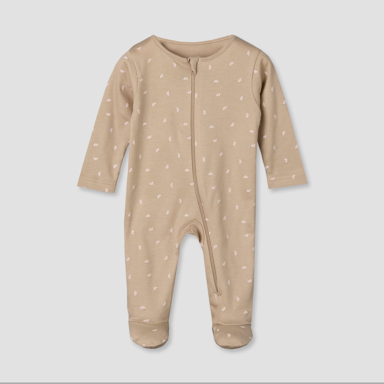 Pack of 5 Juniors Cotton Crew Neck Long Sleeves Sleepsuit with Zip Closure