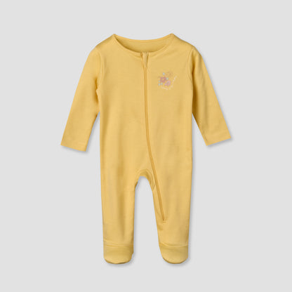 Pack of 5 Juniors Cotton Crew Neck Long Sleeves Sleepsuit with Zip Closure