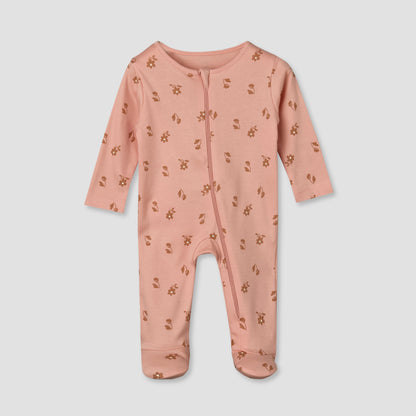 Pack of 5 Juniors Cotton Crew Neck Long Sleeves Sleepsuit with Zip Closure