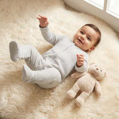 Pack of 3 Juniors Cotton Round Neck Long Sleeves Sleepsuit with Zip Closure