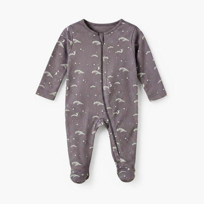Pack of 3 Juniors Cotton Round Neck Long Sleeves Sleepsuit with Zip Closure