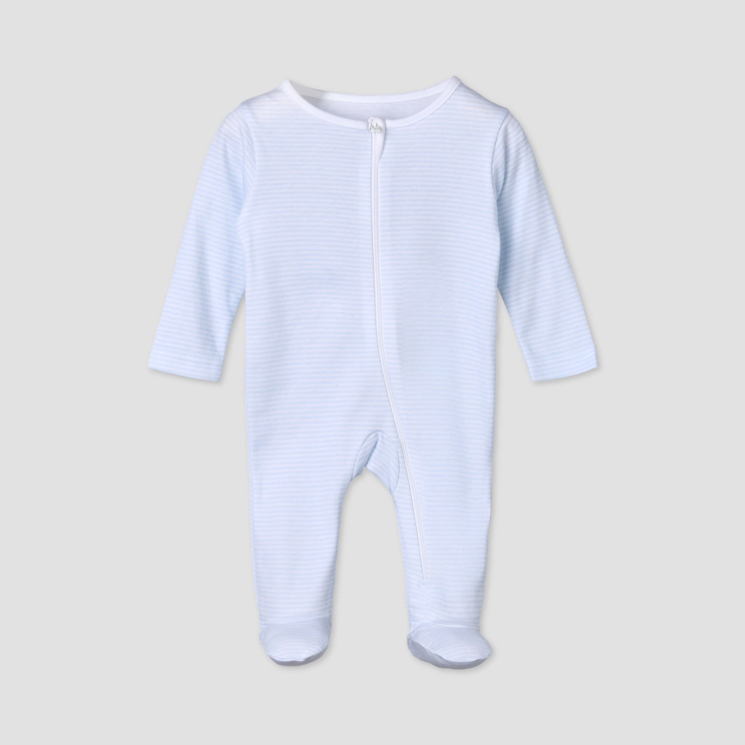 Pack of 5 Juniors Cotton Round Neck Long Sleeves Sleepsuit with Zip Closure