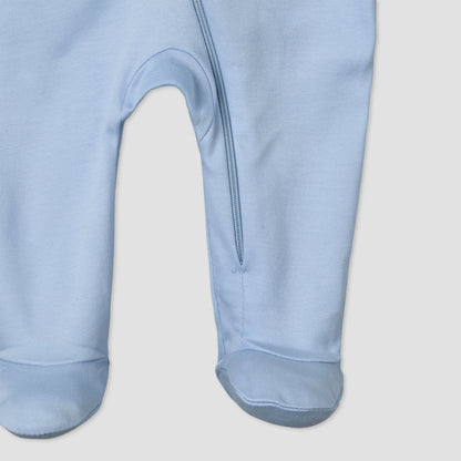 Pack of 5 Juniors Cotton Round Neck Long Sleeves Sleepsuit with Zip Closure