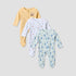 Pack of 3 Juniors Cotton Crew Neck Long Sleeves Sleepsuit with Zip Closure - Multicolour / 12-18 mths