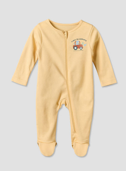 Pack of 3 Juniors Cotton Crew Neck Long Sleeves Sleepsuit with Zip Closure-baby-boys-clothing-nightwear-sleepsuits-image-3