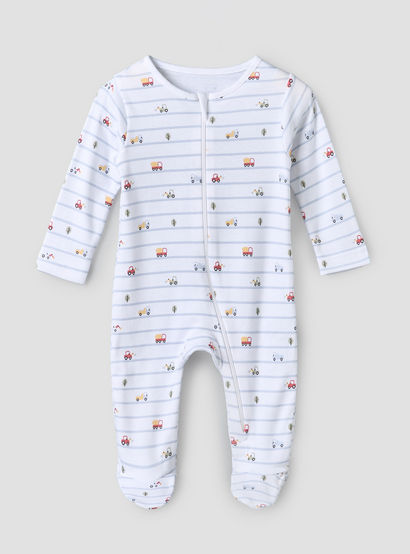 Pack of 3 Juniors Cotton Crew Neck Long Sleeves Sleepsuit with Zip Closure-baby-boys-clothing-nightwear-sleepsuits-image-6