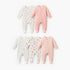 Pack of 5 Juniors Cotton Round Neck Long Sleeves Sleepsuit with Zip Closure - Multicolour / 12-18 mths