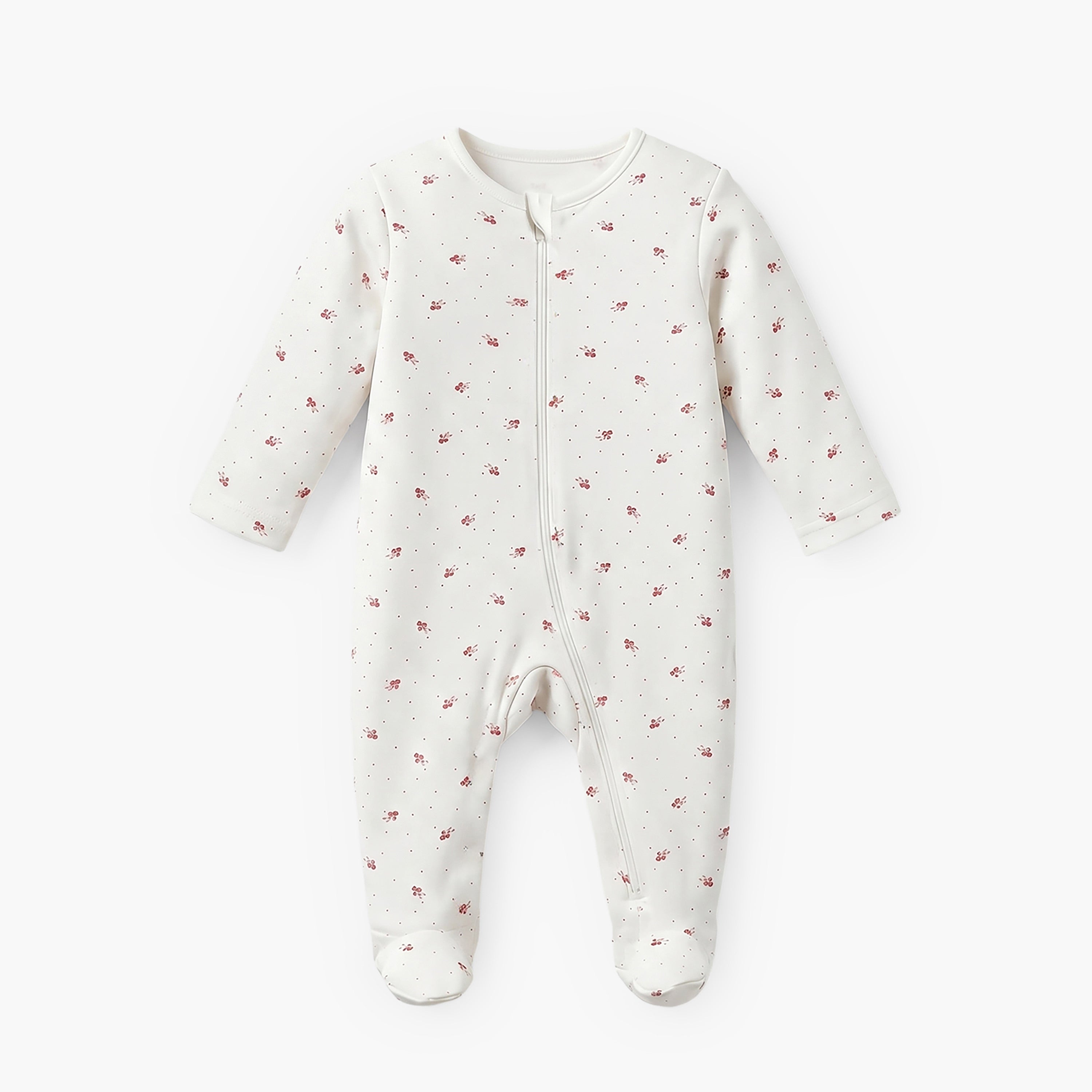 Pack of 5 Juniors Cotton Round Neck Long Sleeves Sleepsuit with Zip Closure