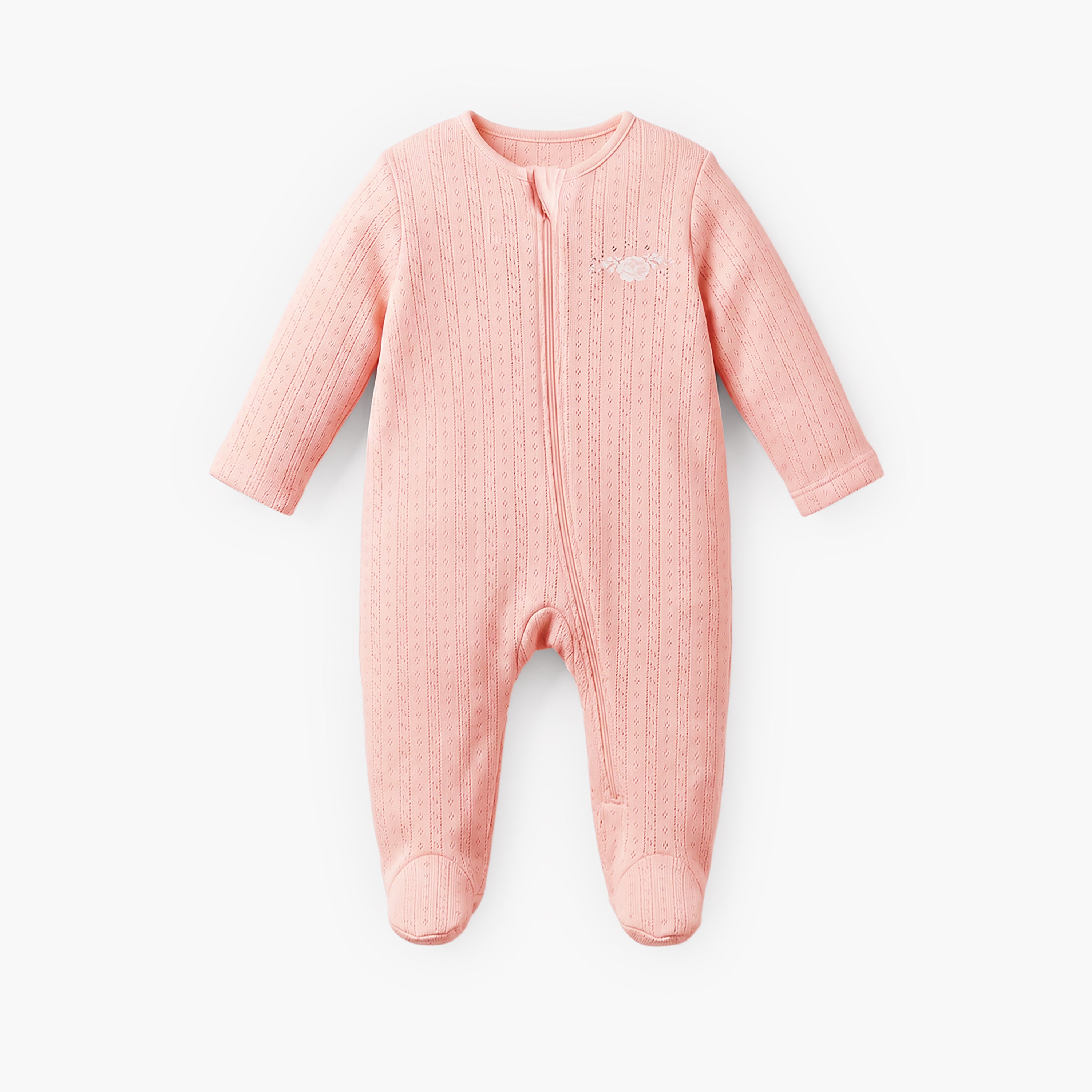Pack of 5 Juniors Cotton Round Neck Long Sleeves Sleepsuit with Zip Closure