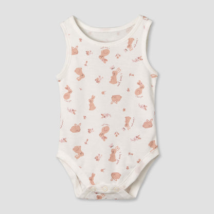 Pack of 5 Juniors Cotton Sleeveless Bodysuit with Fun Print
