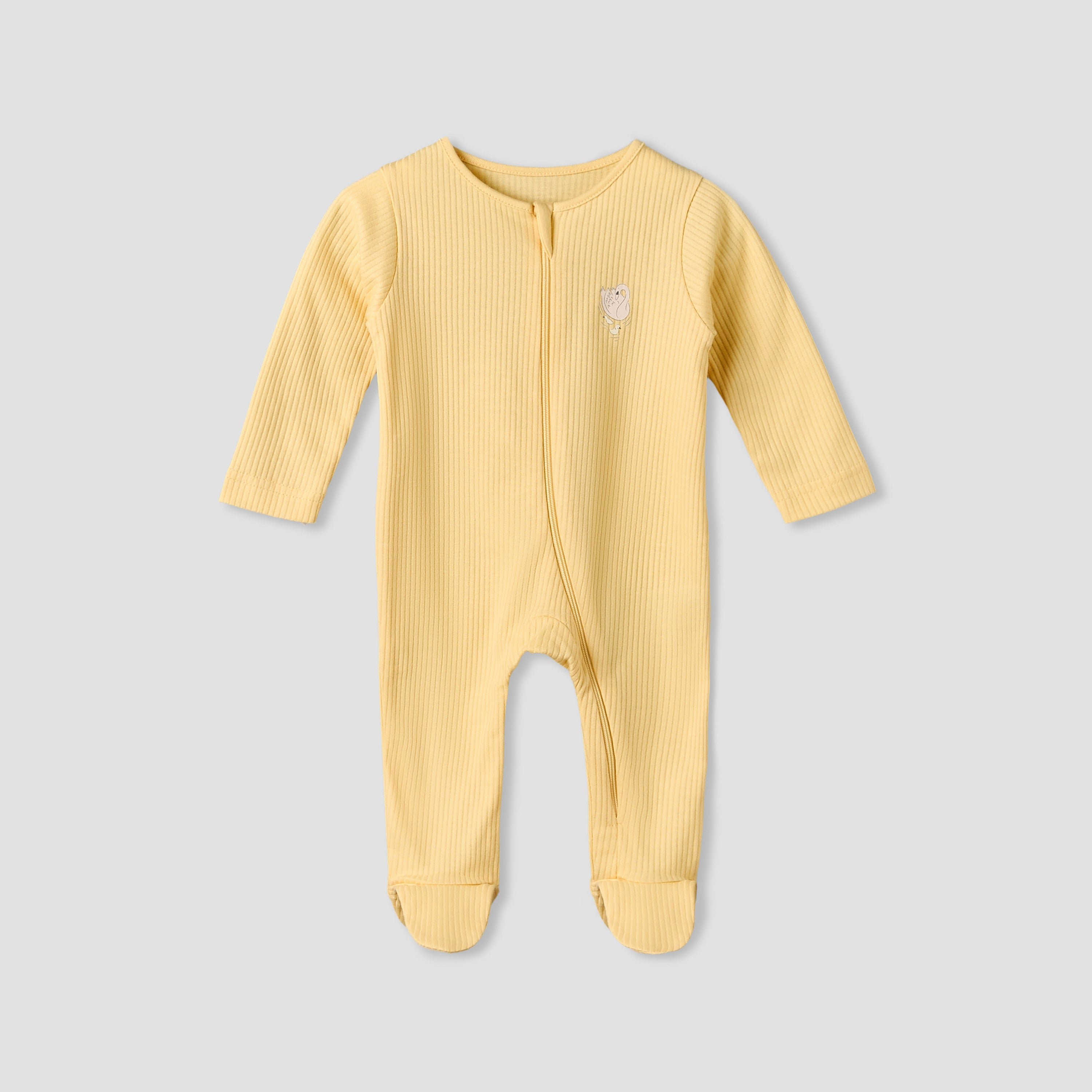 Pack of 5 Juniors Cotton Round Neck Long Sleeves Sleepsuit with Zip Closure