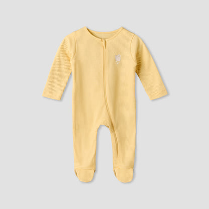 Pack of 5 Juniors Cotton Round Neck Long Sleeves Sleepsuit with Zip Closure