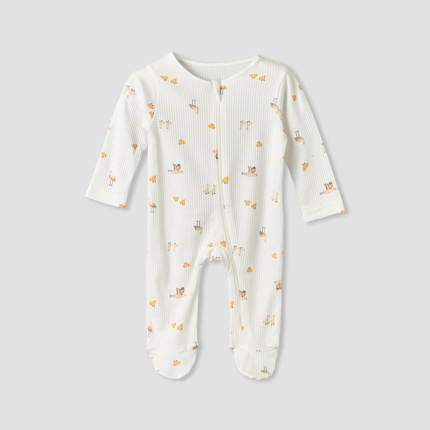 Pack of 5 Juniors Cotton Round Neck Long Sleeves Sleepsuit with Zip Closure