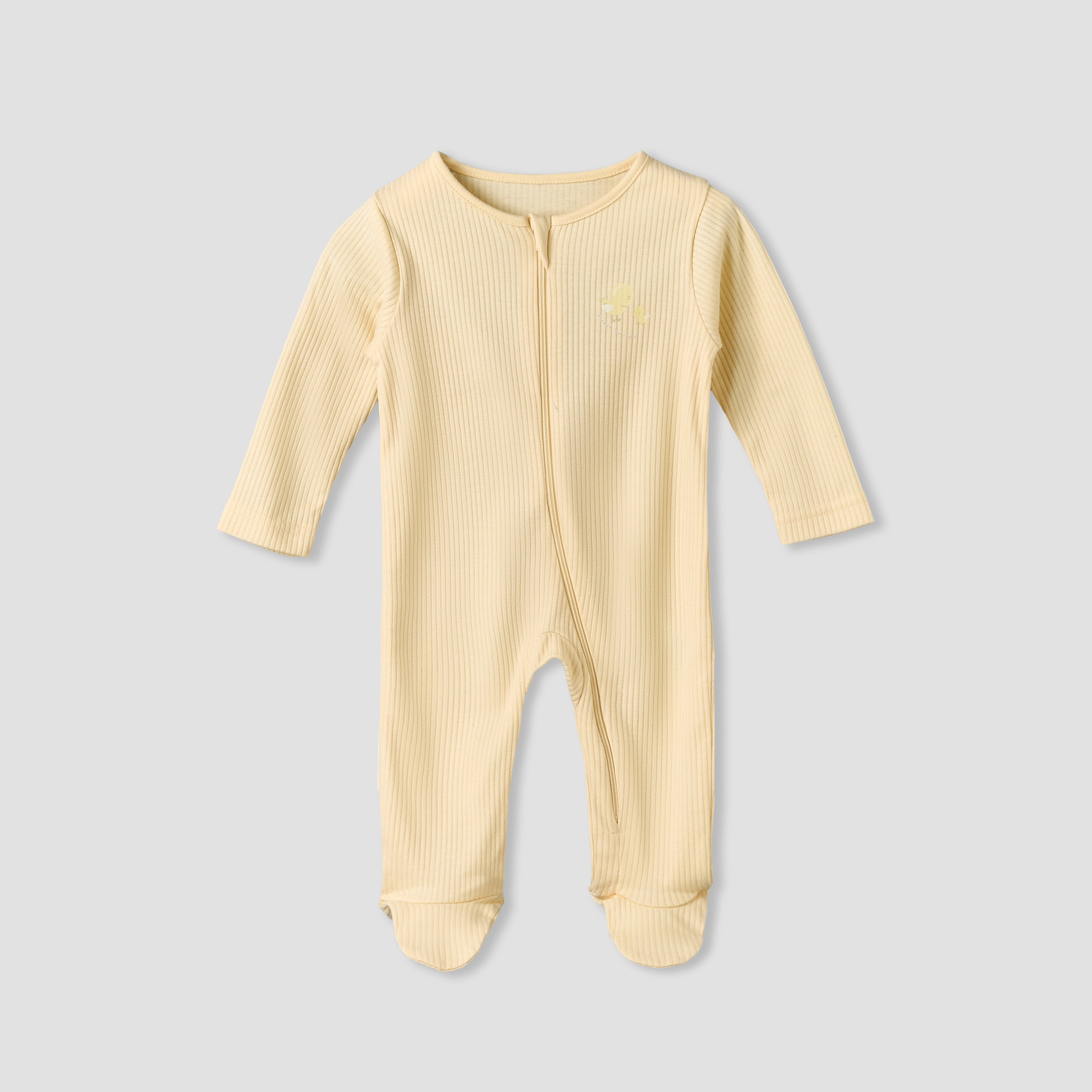 Pack of 5 Juniors Cotton Round Neck Long Sleeves Sleepsuit with Zip Closure