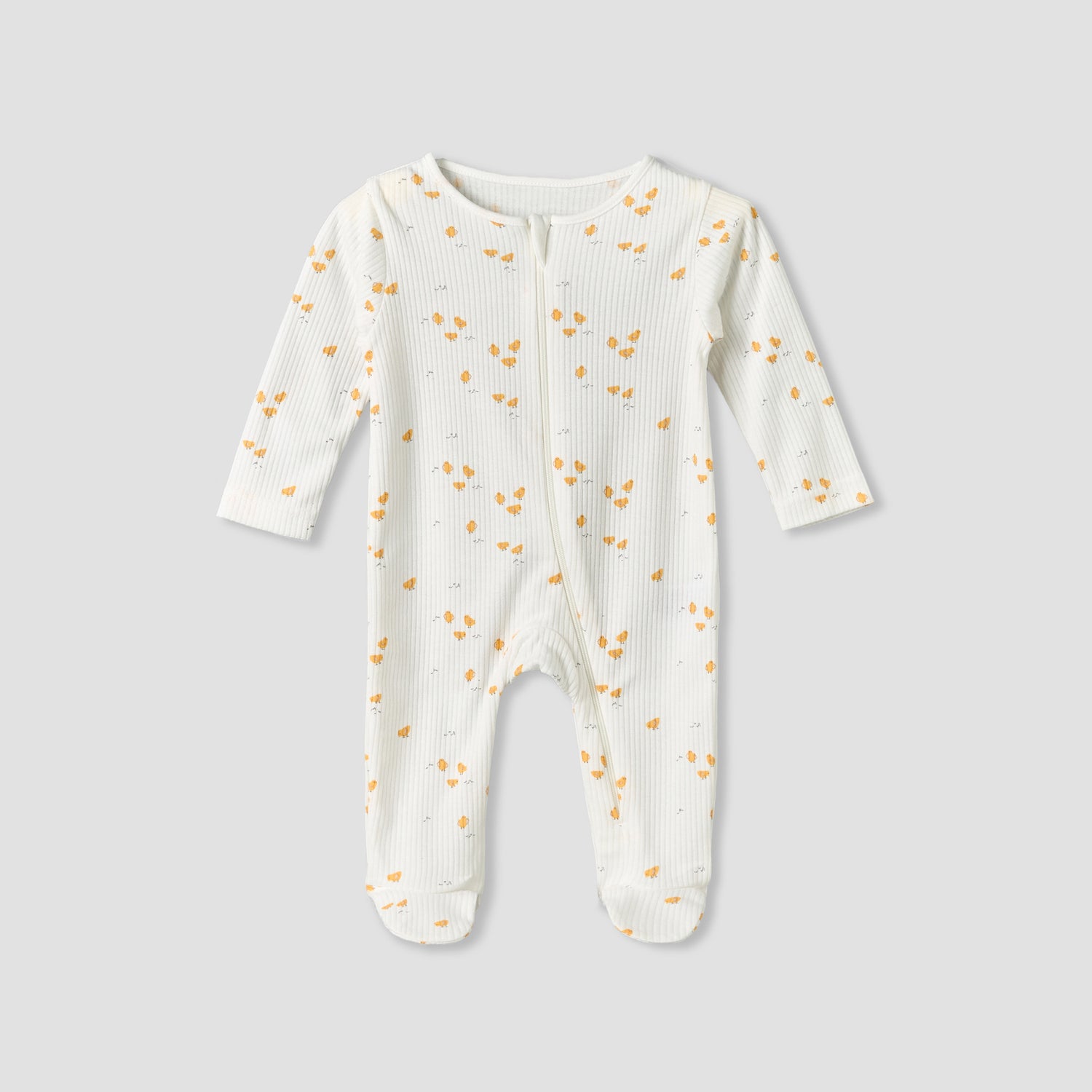 Pack of 5 Juniors Cotton Round Neck Long Sleeves Sleepsuit with Zip Closure