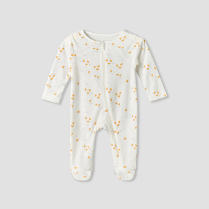 Pack of 5 Juniors Cotton Round Neck Long Sleeves Sleepsuit with Zip Closure