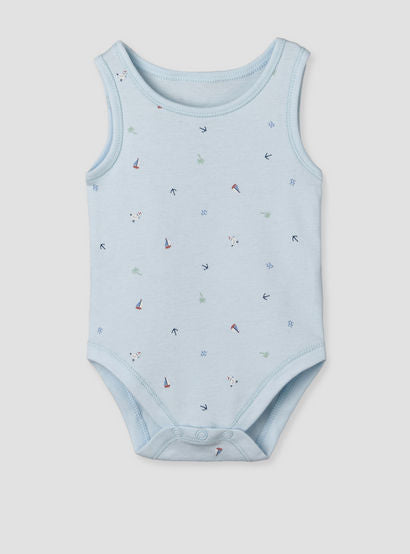 Pack of 5 Juniors Cotton Sleeveless Bodysuit with Sailboat Print-promo_babyshop_Buy2for115_UAE130126-image-2