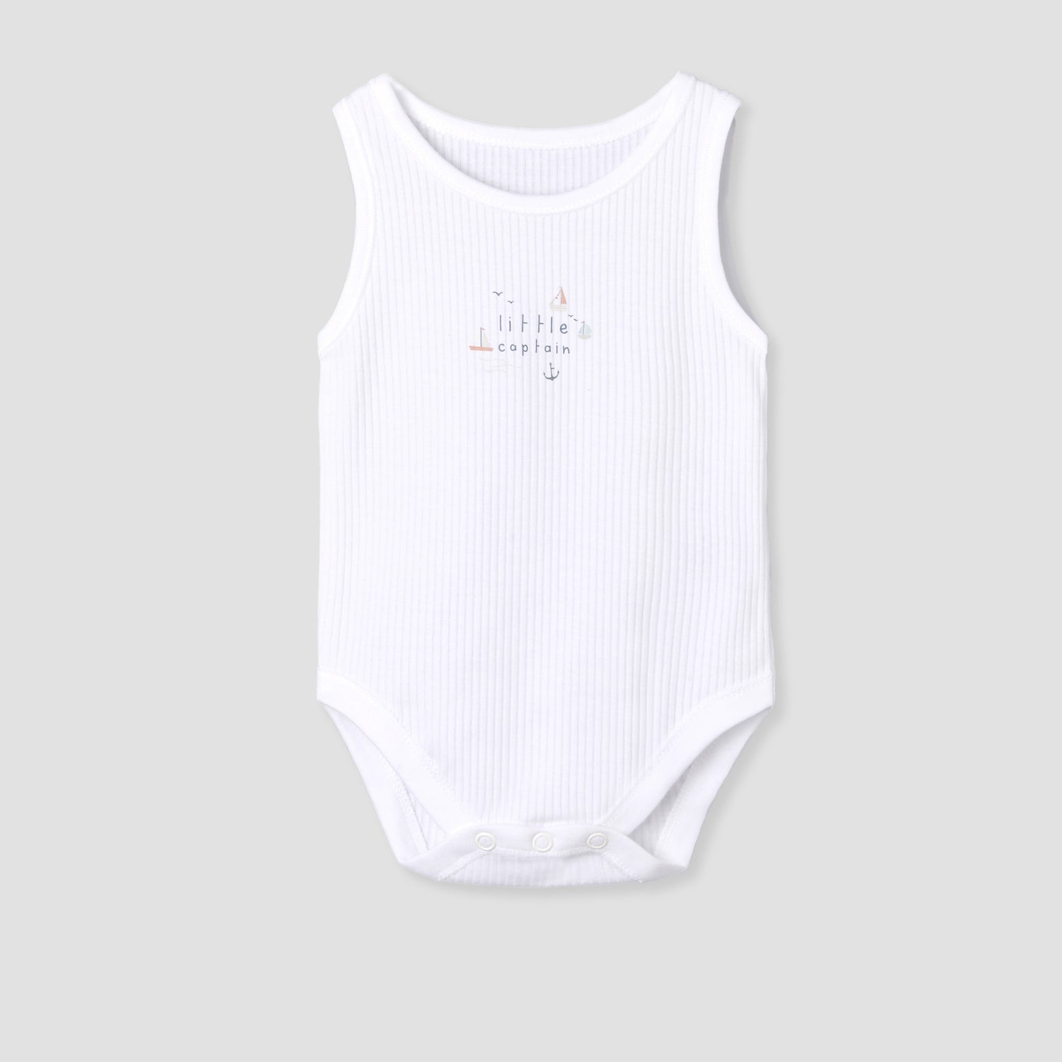 Pack of 5 Juniors Cotton Sleeveless Bodysuit with Sailboat Print